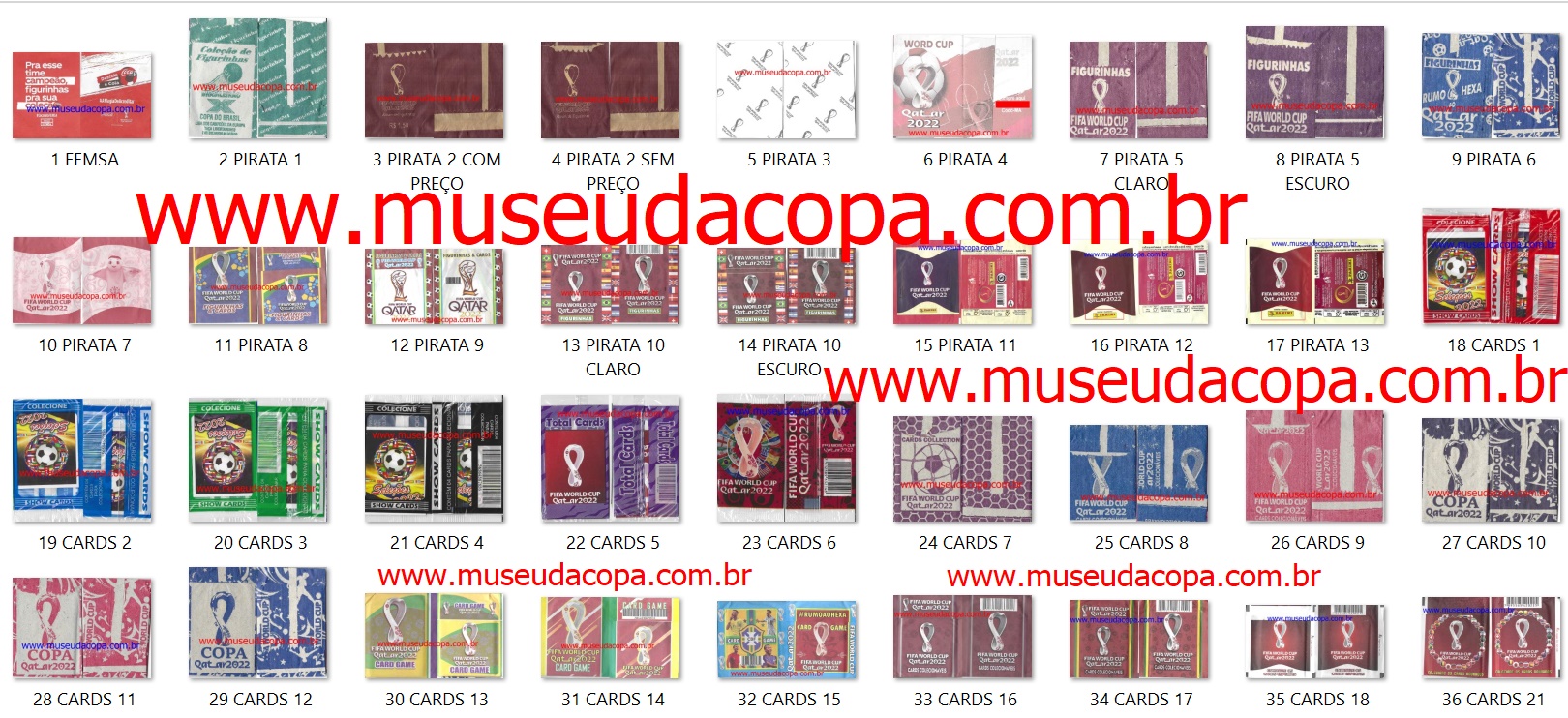 ENVELOPES COPA DO MUNDO 2022 – BRASIL (OUTROS E PIRATINHAS)